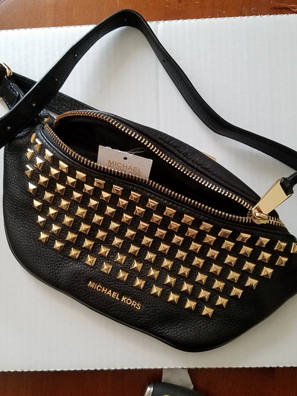 Michael Kors Pyramid Stud Rhea Belt Bag